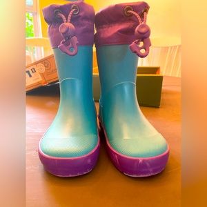 Kamik Drizzly Toddler Girls Snowboot/Rainboots Size 5 Purple & Teal